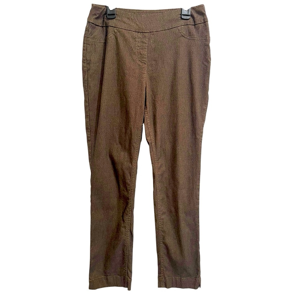 Soft Surroundings Brown Sheen Pull On Stretchy Straight-Leg Pants Size PXS